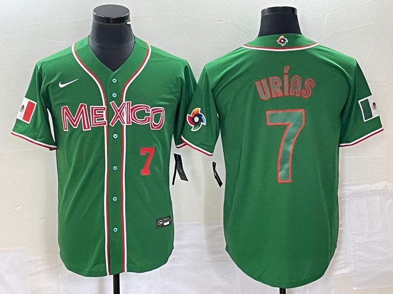 Men 2023 World Cub Mexico 7 Urias Green green Nike MLB Jersey6